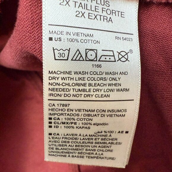 Old Navy Womens Utility Jacket Plus Size 2X Red Cotton Casual Zip Field Coat - Picture 12 of 12